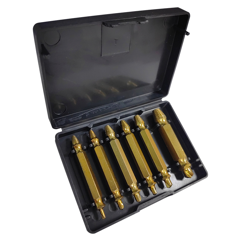 6pc Extractor Double Head Screw Slide Tooth Removal Tool Screwdriver Atch Head Electric Tool Accessory Set: Khaki