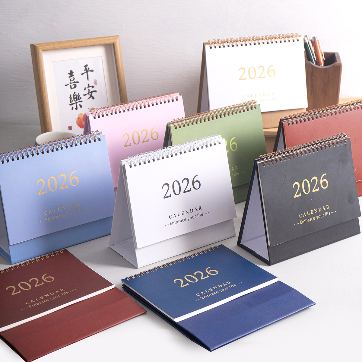 1 pc Cover Desktop Desk Calendar, Portable Foldable - Table Calendar, Writeable Memo, School & Office Desktop Decoration