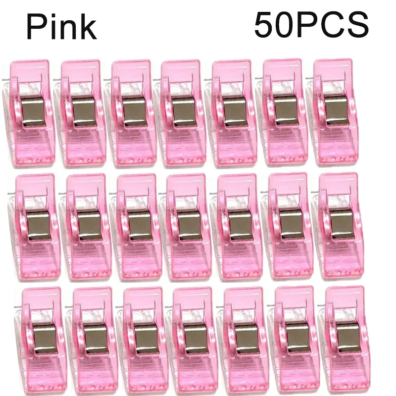 50PCS Multipurpose Sewing Colorful Plastic Craft Crocheting Knitting Safety Assorted Color Binding Clips Paper
