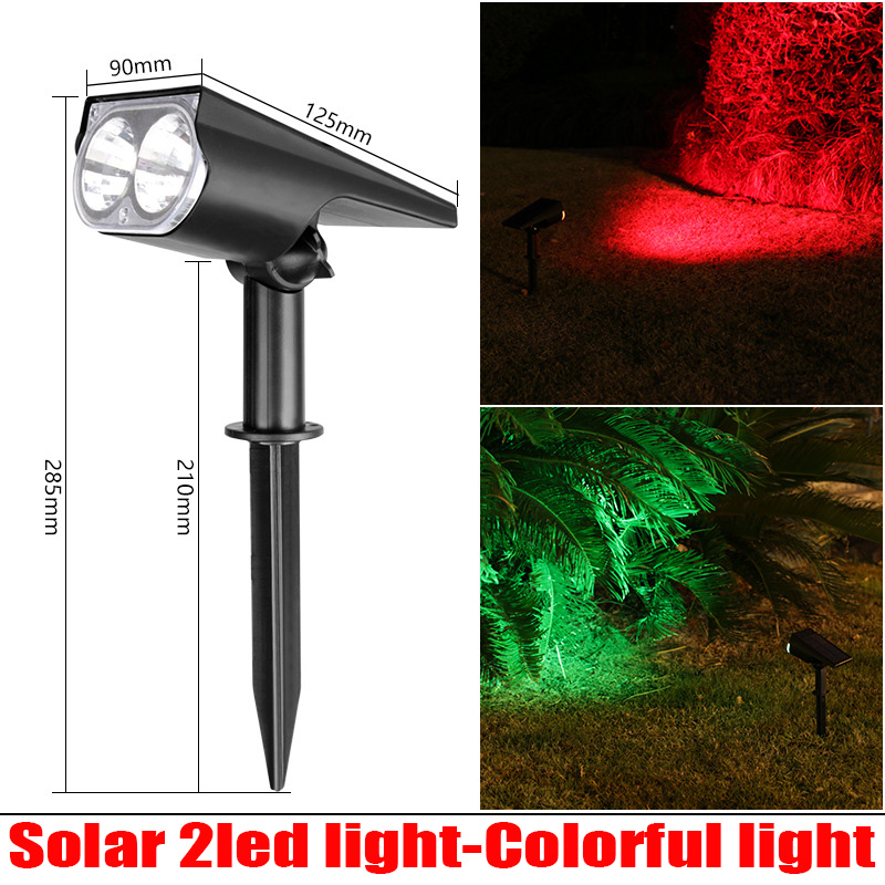 2/9 led-lampen op zonne-energie, verstelbare grondspot op zonne-energie,  ip65 waterdichte landschapswandlampen, buitenverlichting: Veranderlijk
