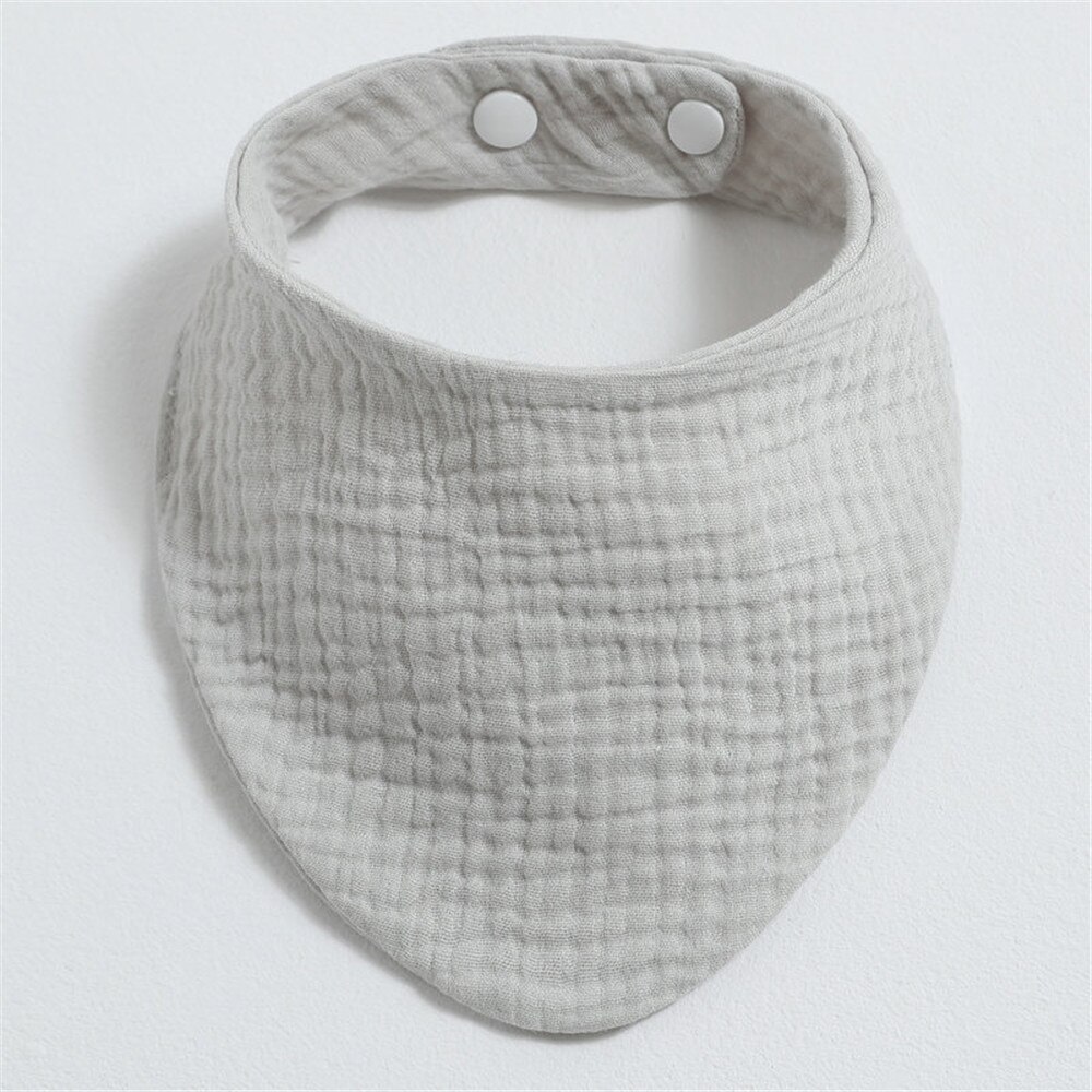 Baby-mundtuch aus doppellagiger baumwollgaze, einfarbig, mit druckknopfverschluss, weich, zum aufsaugen von sabber, für neugeborene, halsband-lätzchen: K