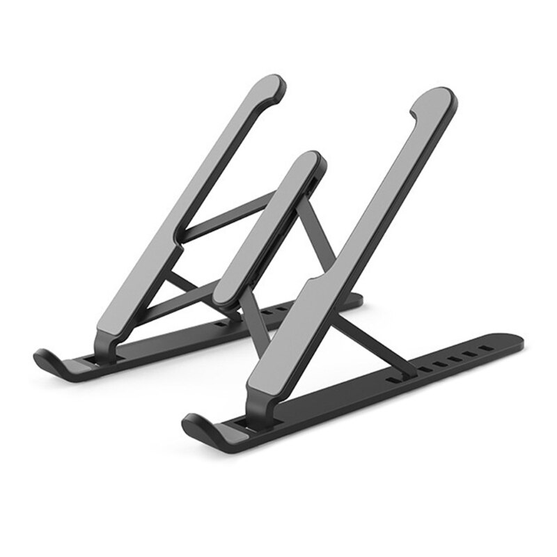 Portable Laptop Stand Foldable Support Base Notebook Stand For Macbook Pro Computer Laptop Holder Cooling Bracket: Black