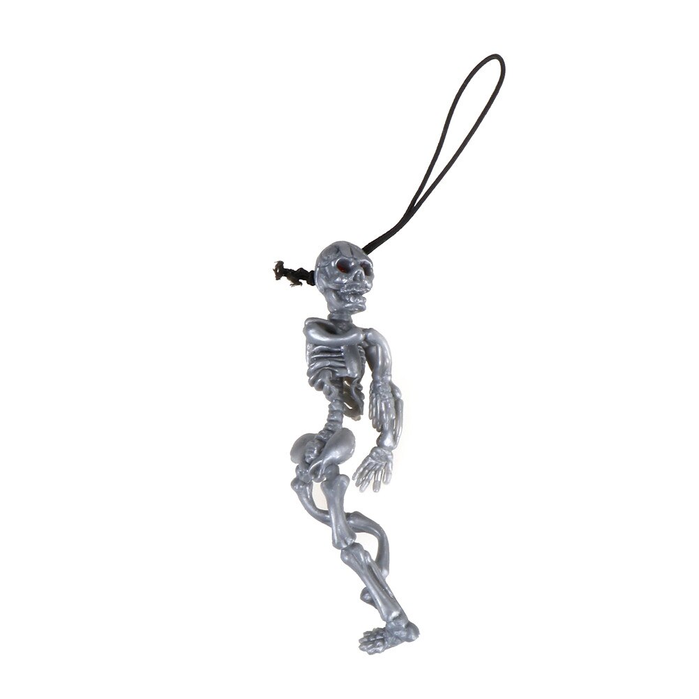 2 stks/partij mini Lichtgevende Glow In The Dark Skeleton Opknoping Decoratie Rubber scaryskull speelgoed