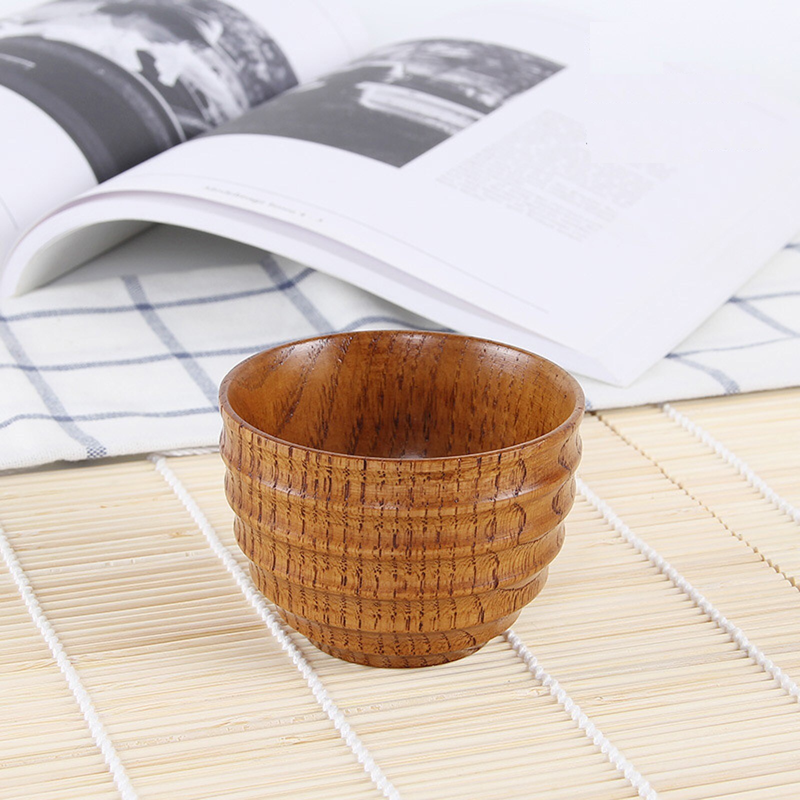 Vasos grandes de madera para el vientre hechos a mano, tazas de madera Natural para Cerveza, Té, café, leche, agua, Bar de cocina, vasos,: C