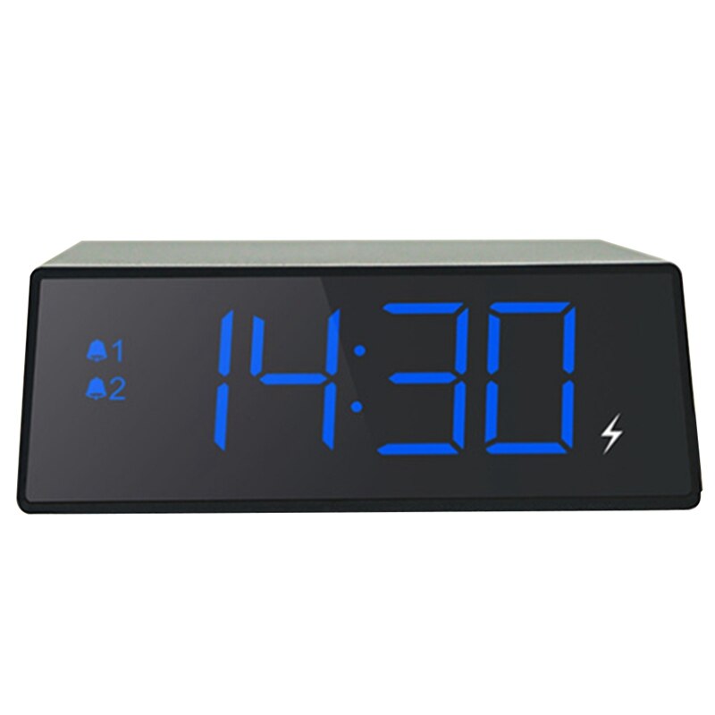 Digital Alarm Clock with Wireless Charger - Clear LED Display Snooze for Bedroom Office Travel, for iPhone Samsung: Default Title