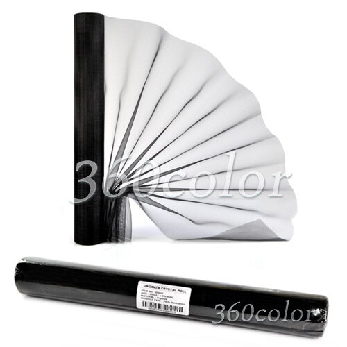 Rouleau Organza pur noir 5m x 29cm | Décoration de réception de mariage, chaise ceinture à nœud, chemin de Table Swag