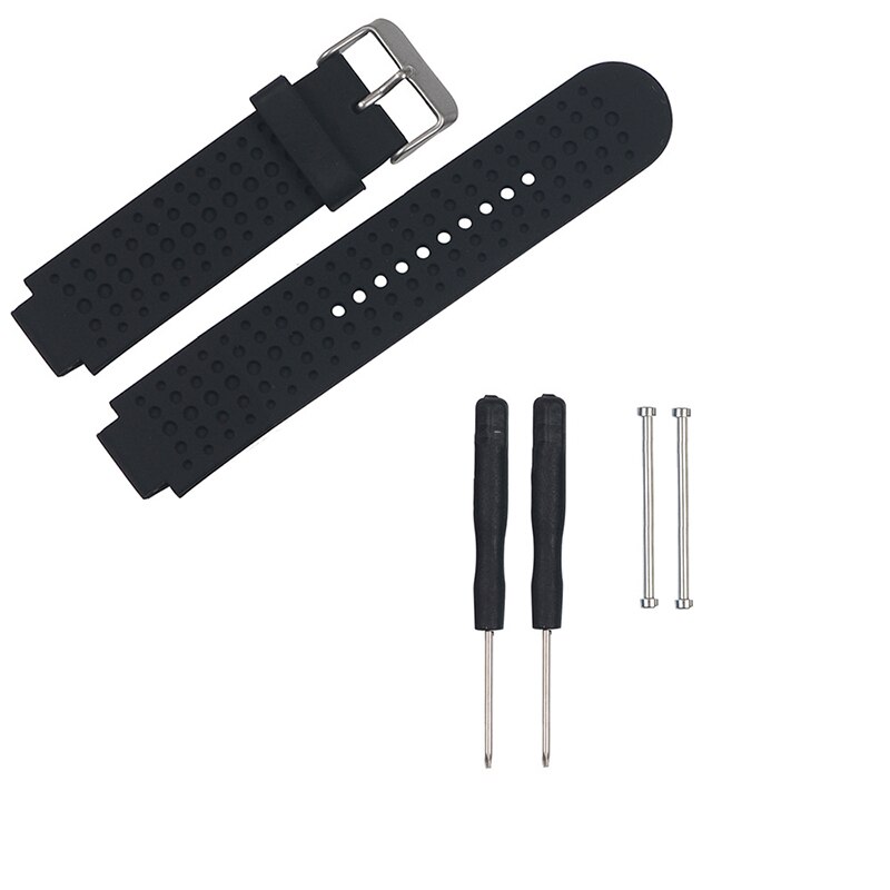 Essidi-Correa de silicona para reloj, repuesto para Garmin Forerunner 220, 230, 235, 630, 620, enfoque S20, S5, S6, bucle de pulsera: Negro