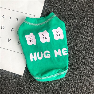 Sød t-shirt hundetøj pullover hættetrøjer sweatshirt til små hunde mops chiwawa hvalp kat skjorte pick me ærmeløs kæledyr tøj: Grøn / Xxl