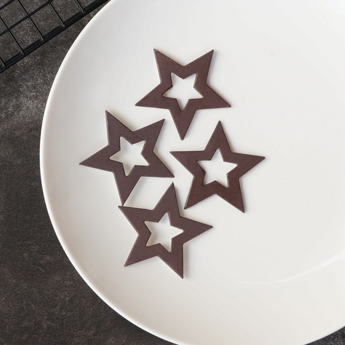 Star Shape Chocolate Stencil Mold Hollow Out Stars Transfer Sheet Cake Decorating Silicone Mould Baking Chablon
