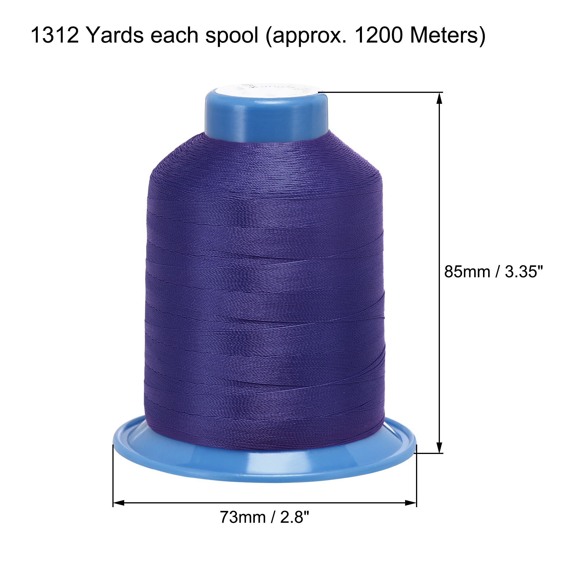 Uxcell Bonded Polyester Thread Extra-strong 1312 Yards 210D/0.32mm (Midnight Blue)
