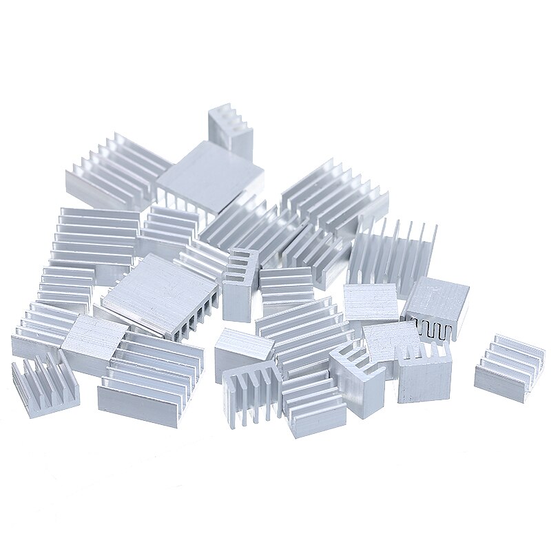 30Pcs Aluminum Heatsink Pi 3 Heatsink Fans Cooler Radiator Heat Sink for Raspberry Pi Ver. 2.0 Model B&amp;VGA RAM Memory Cooler