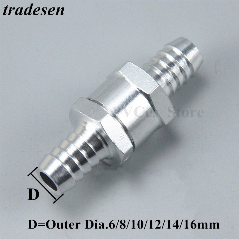 Valve anti-retour de carburant en alliage d'aluminium, 6/8/10/ 12/14/16mm, Valve unidirectionnelle, raccord de tuyau de carburateur