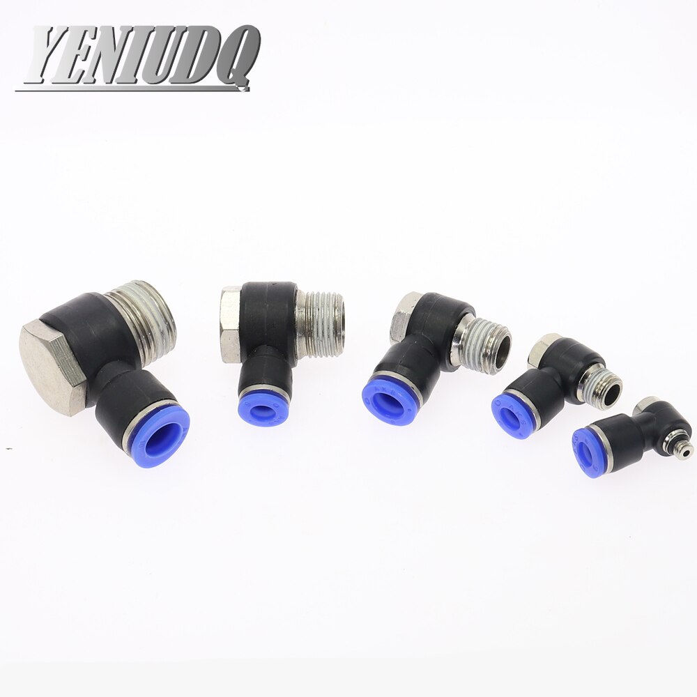PH" hexagonal Air Pneumatic Pipe Connector 4mm-12mm OD Hose Tube 1/8" 1/4" 3/8" 1/2" BSP Male Thread L Shape Gas Quick Fittings