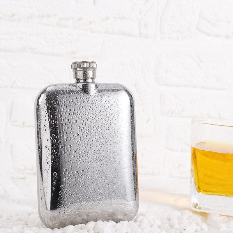 6 Oz Vierkante Roestvrijstalen Heupfles Wijn Whisky Pot Pocket Flagon Draagbare Outdoor Reizen Alcohol Drank Fles Drinkware: Silver