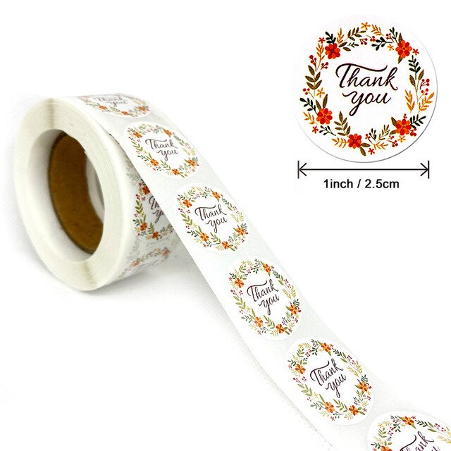 500PCS Thank You Sticker Sealing Stickers Thank You Love Diary Scrapbooking Stickers Party Decorations Labels: O