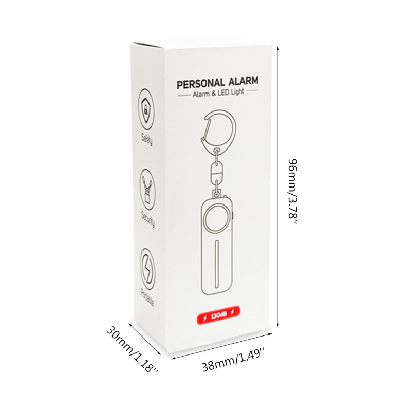 LLavero de alarma Personal 634A para mujer, 1 paquete reutilizable, aprobado por la policía, alarmas de seguridad altas de 130DB, con luz LED