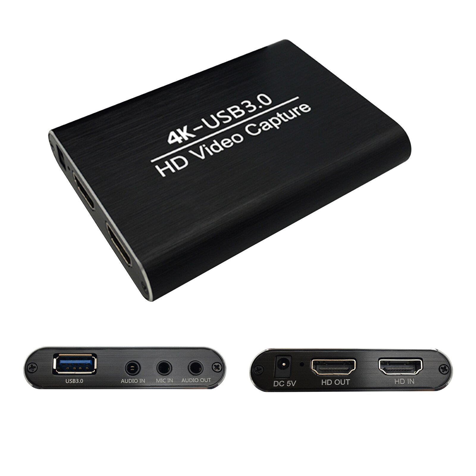 4K Hd Video Capture Card USB3.0 1080P 60FPS Obs Game Recorder Apparaat Met Mic In Audio In/out Interface Plug En Play