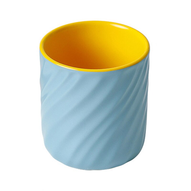 Keramisk tumlare kaffe tekopp caffe tumlare söta tvåfärgade dricksvattenkoppar kaffe teserviser taza de agua: B