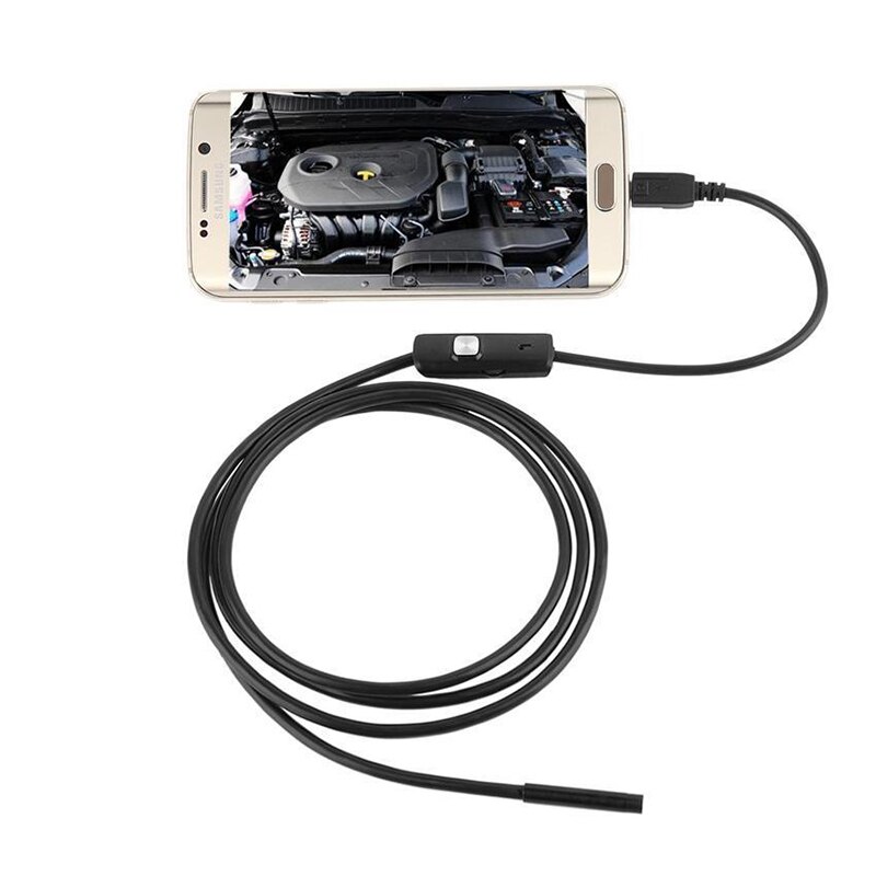 2M 1M 5.5mm 7mm Caméra D'endoscope Flexible IP67 Étanche Caméra D'inspection pour Android PC Portable 6Led Réglable