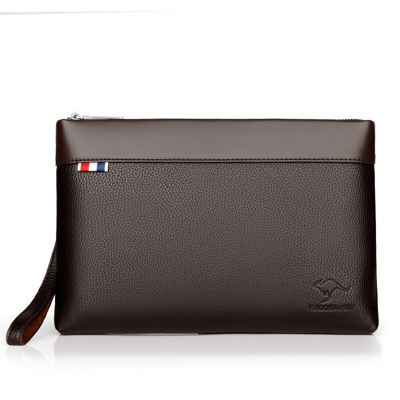 Men's Day Clutch Business Handbag Male Envelop Messenger Bag Casual Travel Bag Multi Functional Man's Bag: Brown L