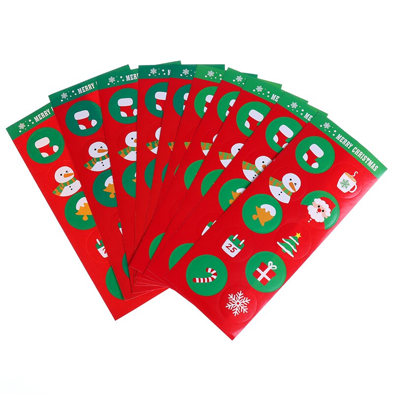 100 Stks/set Vrolijk Kerstfeest Handgemaakte Sticker Kerstman Beloning Sticker