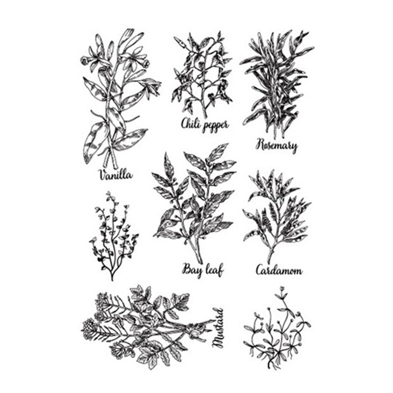 Flower Clear Stamp Leaves Rubber Stamps Transparent Silicone Seal for DIY Scrapbooking Photo Album Decorative Crafts Stamps: SE05