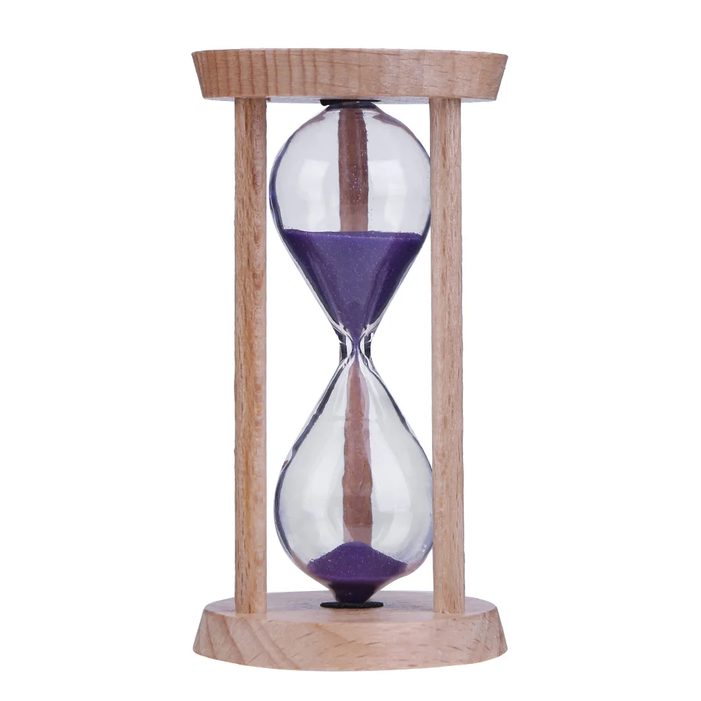 Reloj de arena artesanal, temporizador de reloj de arena de 3 minutos, reloj de arena, temporizador de cepillo de dientes para niños, decoración del hogar, de cumpleaños para niños: Morado