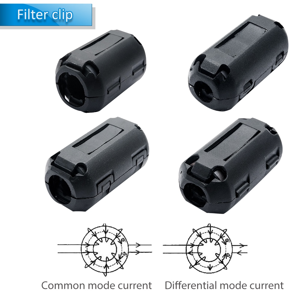 Multi Size Interferentie Filter Ferrietkern Koord Ring Choke Bead Rfi Emi Noise Suppressor Core Filters Verwijderbare Voor Audio Kabel