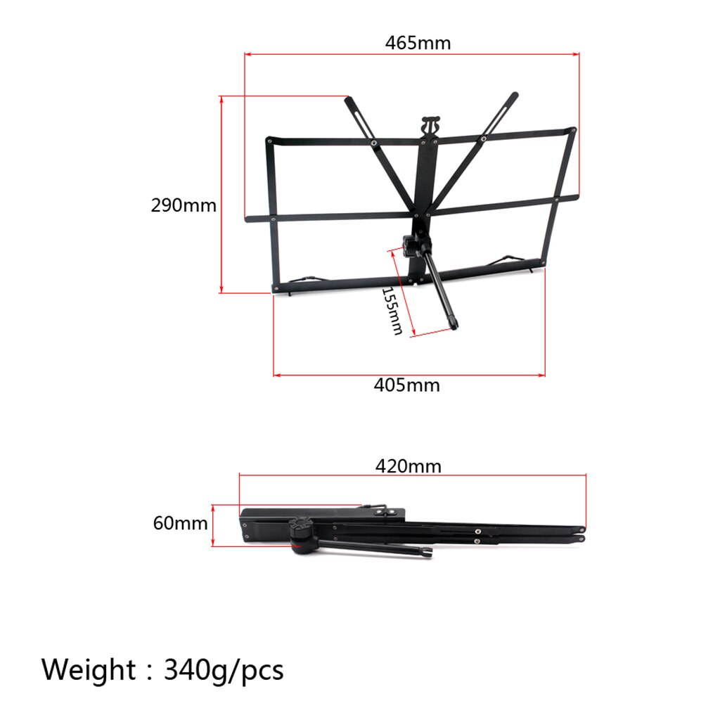 Steel Folding Adjustable Music Stand Desktop Stand Tabletop Rack for Singer