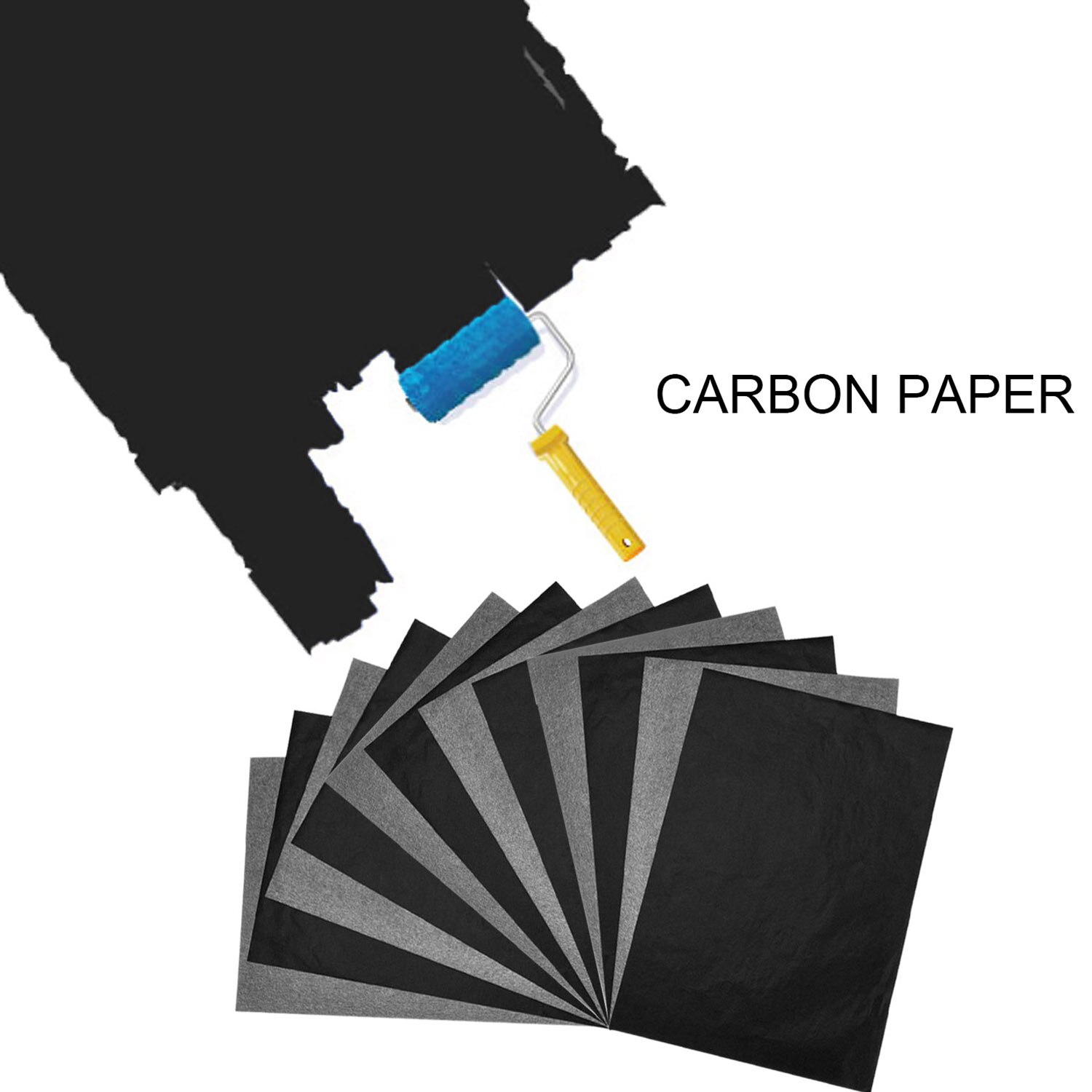 100 ark  a4 størrelse genanvendeligt carbon tracing transfer papir 5 stk prægepenne til lærred træ glas metal keramisk ler
