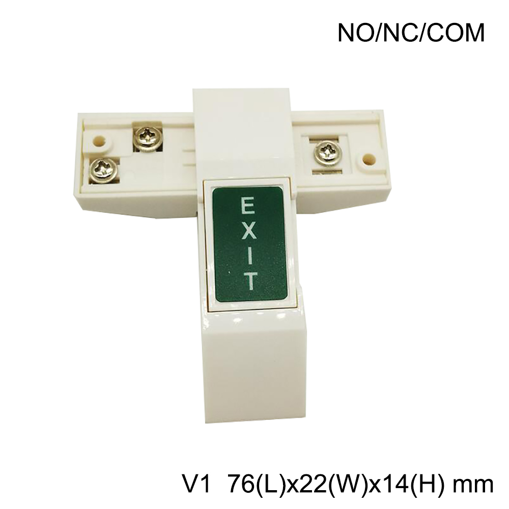 Electric Lock Release Switch NO NC COM Door Access Control System Plastic Exit Button: Dark Grey