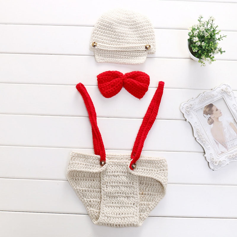 bambino appena nato Fotografia oggetti di scena Bretella BowTie Intelligente Ingegnere Shap 3 Pezzo impostato Vestito infantile Vestiti Foto Accessori