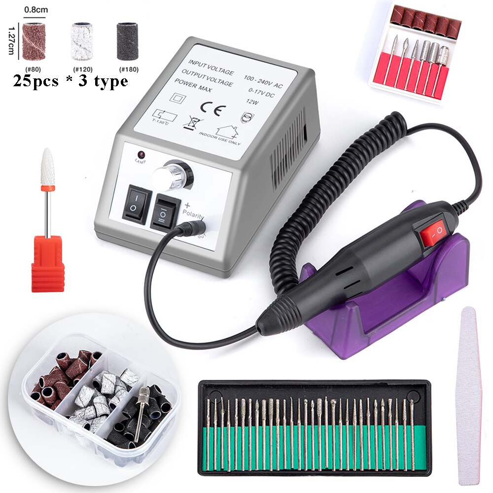 Dmoley elektrisk pedicure maskine negleboremaskine elektriske manicurebor tilbehør pedicure sæt neglebore negleværktøjer: 75 stk mixcolor