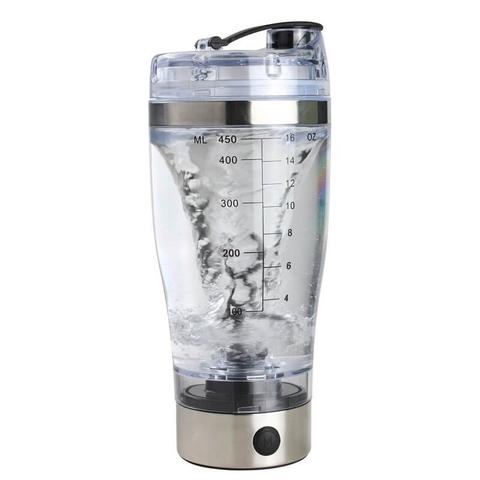 450ml torq elektrisk protein shaker usb shaker flaskor mjölk kaffe mixer vattenflaska rörelse vortex tornado smart mixer: Med batterier (inte)