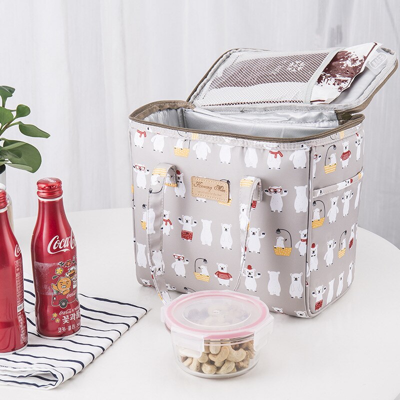 Lunch Box Portable Insulated Canvas Lunch Bag Thermal Food Picnic Lunch Bags For Women Kids