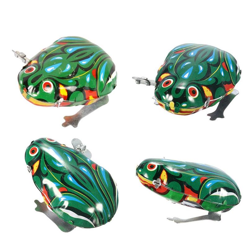 Nostalgische alte spielzeug zinn frosch Baby haar streifen spielzeug auf der kette spielzeug Stall freundlicher