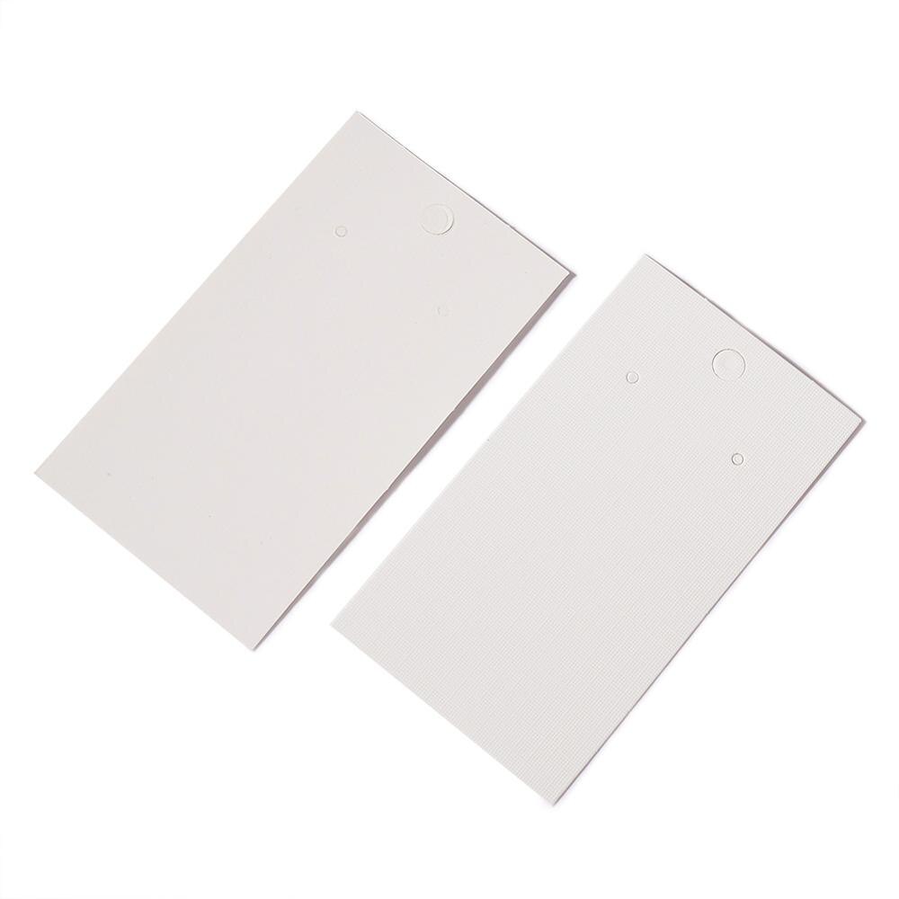 100 st vitt pappers örhängeskort med tre hål örhänge hängetikett smycken display packkort 90 x 50mm