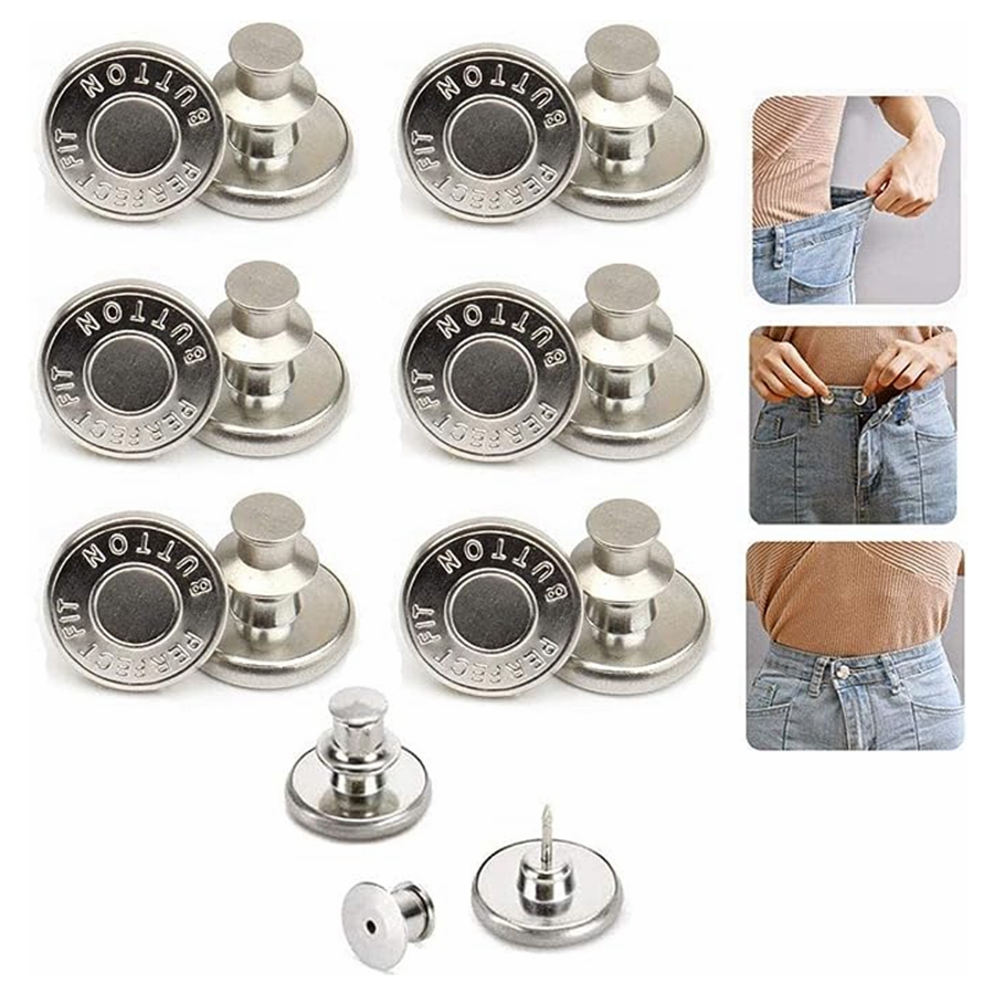 5-delige drukknoop metalen knoppen jeans taille knoppen perfecte pasvorm aanpassen zelf gratis nagel twist geen naad naaien knoppen