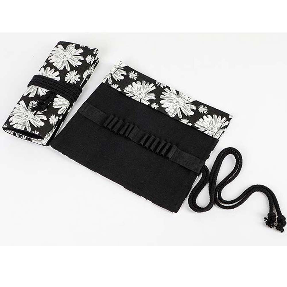 36- gats etui kat schoolbenodigdheden kunst pennenzakjes etui canvas wikkelrol student cosmetische kwast opbergruimte schrijfwaren