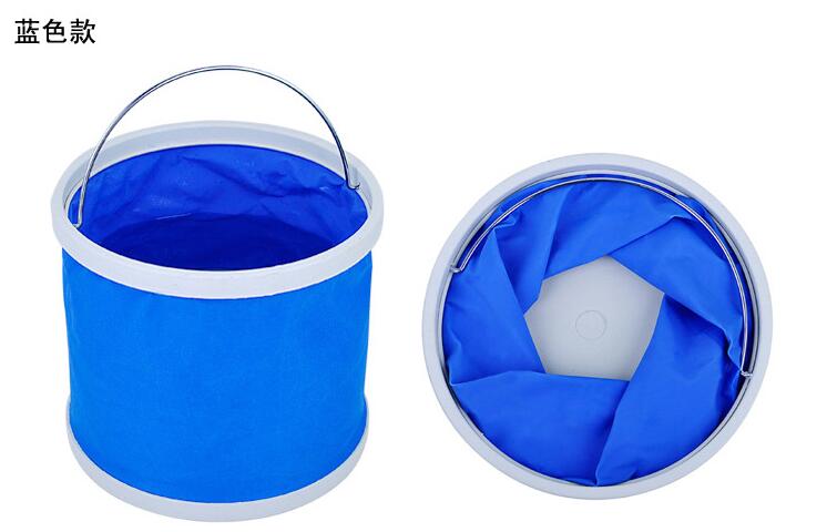 Foldable Oxford Bucket 11L Big Volume Folding Bucket Car Washing Outdoor Camping Hiking Traveling Fishing Water Bucket