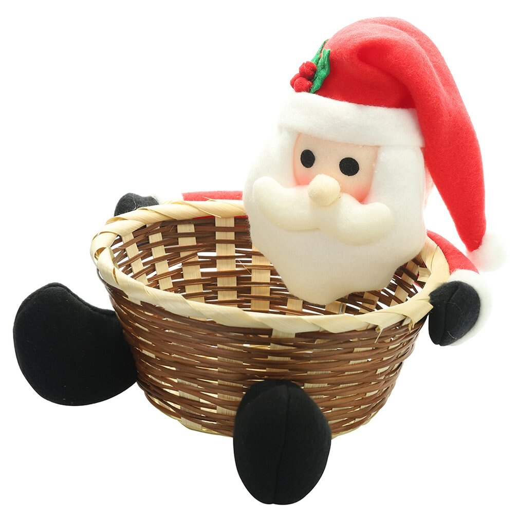 Christmas Fruit Basket Children Xmas Candy Sweet Storage Box Santa ELK Holder