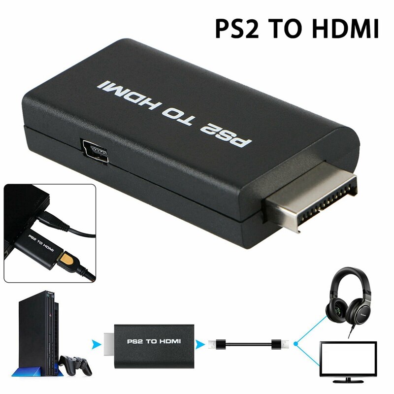 2Pcs PS2 to HDMI Audio Video Cable Converter Adapter with for PS2 Game Console IDE Socket 8MB V1.953 FMCB Memory Card