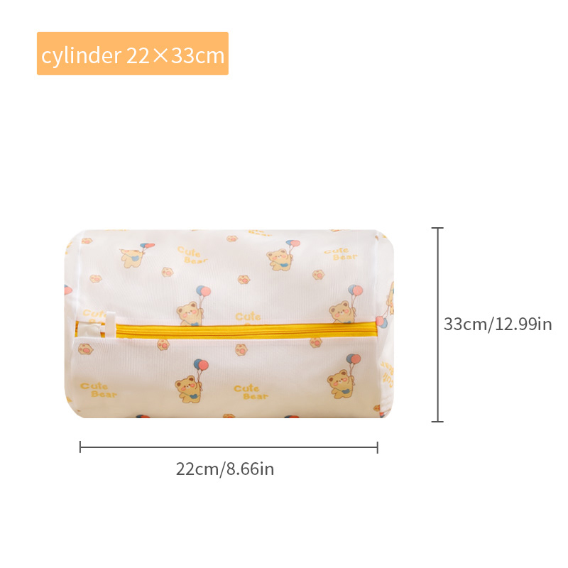 Print Cartoon Beer Waszak Badkamer Kleding Opslag Waszak Voor Wasmachine Anti-Vervorming Kleding Organizer Zes Grootte: Donker Kaki