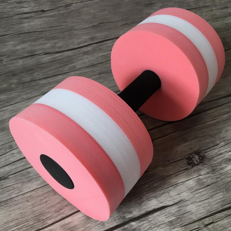 Vattenskum flytande hantel unisex simbassäng vattenvikt aerobics automatisk flytande vattenskivstång simma fitness hantel: Rosa