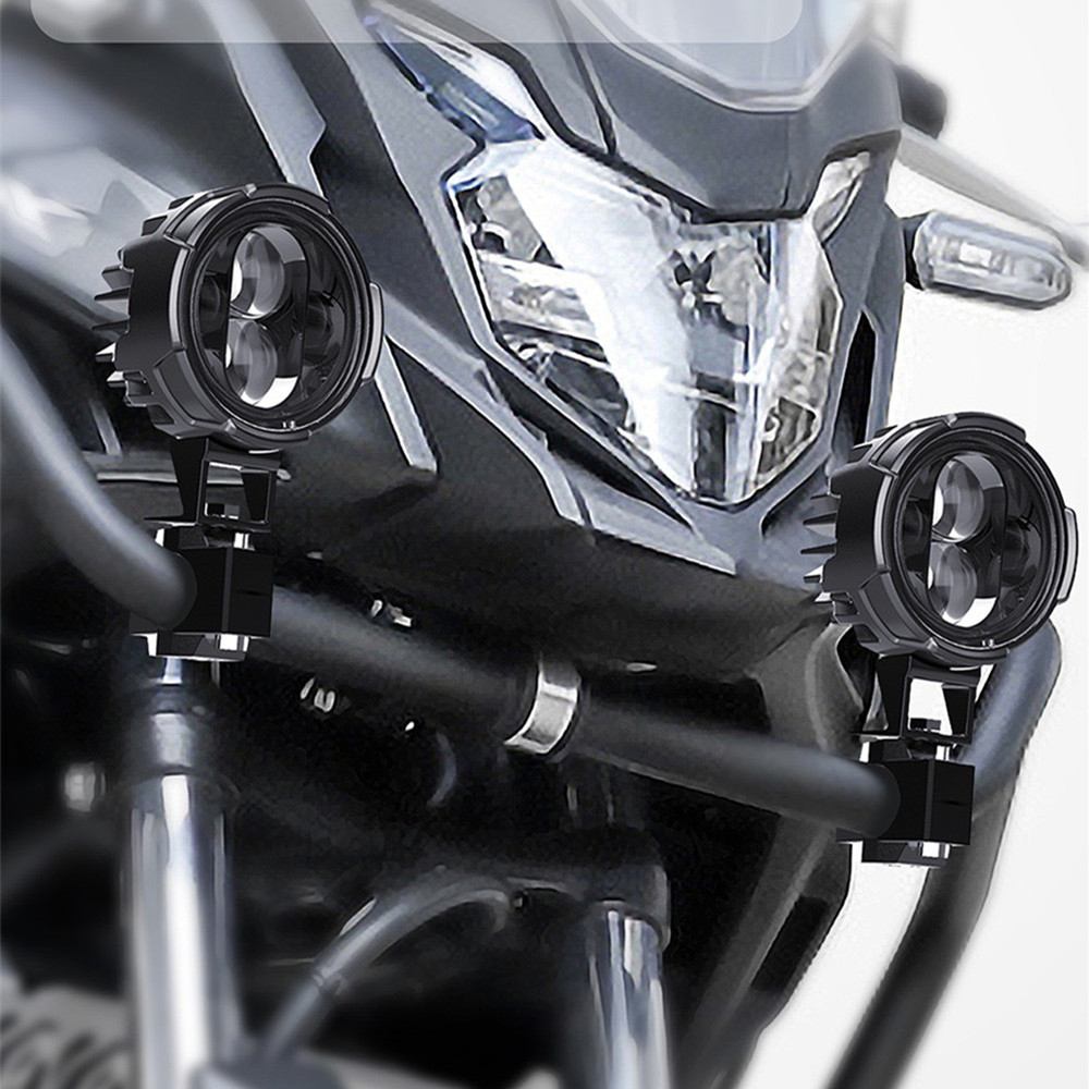 Universal Motorcycle LED Headlight Projector Lens ATV Scooter Driving Light DRL For Cafe Racer Light Auxiliary Spotlight Lamp.