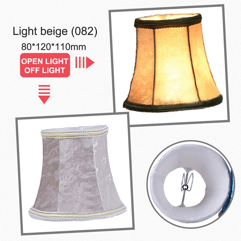 Art déco Lint abat-jour Style nordique lampe couverture pour E14 cristal lustre bougie lampe abat-jour pour chambre salon: Light beige