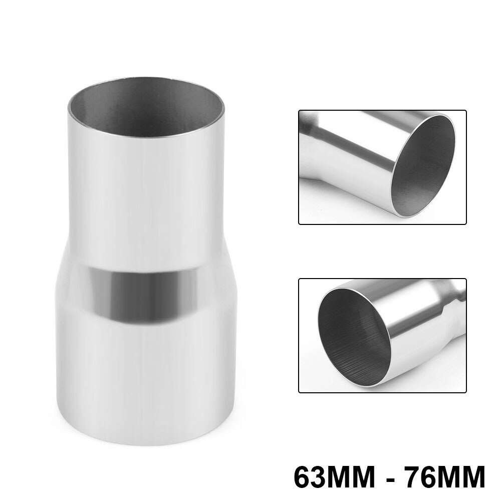 51mm 63mm 76mm tykkelse 1mm bil udstødningsreduktionsrør forbindelsesrør adapter reducering rustfrit stål lyddæmpere udstødningsrør: 63mm-76mm