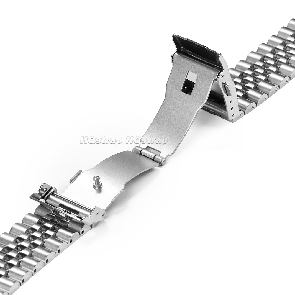 Correa de acero inoxidable de extremo recto para Jubilee SKX007/009, correa de reloj de Metal de 18mm, 19mm, 20mm, 21mm, 22mm, 23mm y 24mm