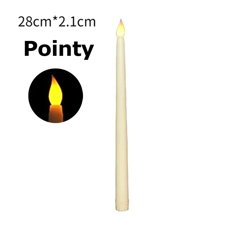 Bougies LED longues sans flamme, 1/6 pièces, bougies pointues, alimentées par batterie, bougies scintillantes, décoration de fête de noël: Bleu / vert clair