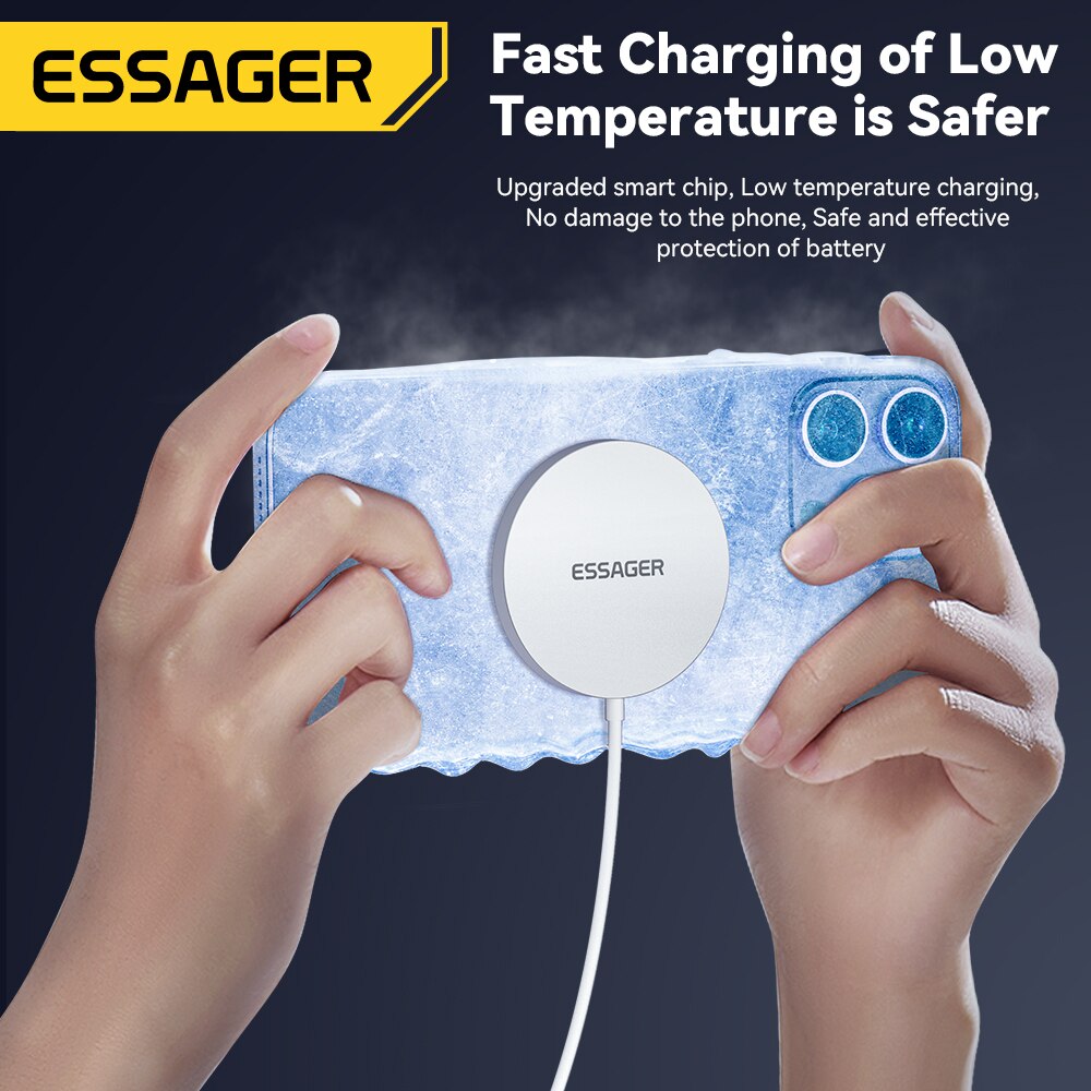 Essager 15W Carregadores Sem Fio Qi Magnéticos Carregamento Rápido para iPhone 14 13 12 Pro Max PD Carregamento Rápido Para Xiaomi Pad Adapter